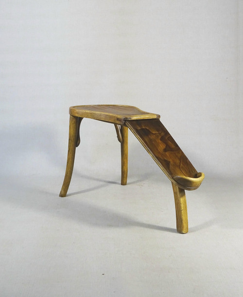 1930 bentwood "shoemaker" stool by Fischel . no Thonet