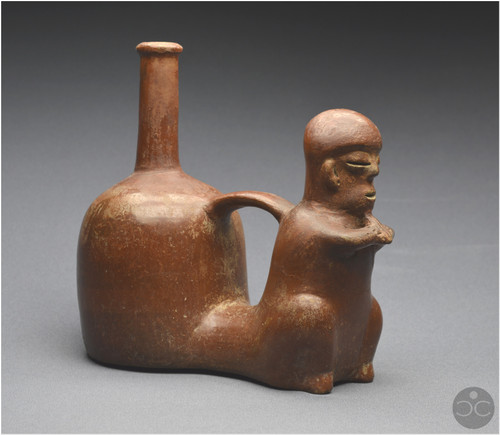 Ecuador, 1000 - 500 BC, Chorrera culture, Anthropomorphic ritual vase, Glazed ceramic