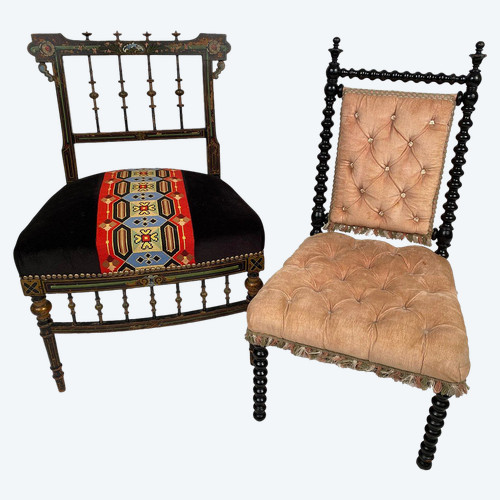 Niedriger Chaise chauffeuse und Kinderstuhl Napoleon III