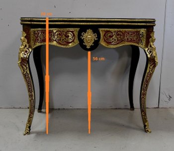 Boulle Marquetry Game Table, Napoleon III Period - Mid 19th Century