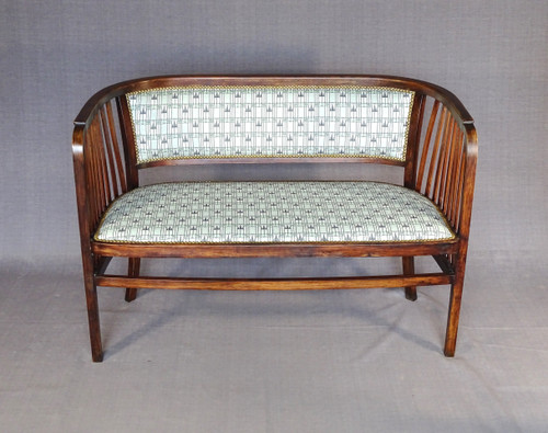 Banquette Thonet N° 6228, Kammerer, tissus Backhausen, 1915