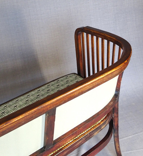 Banquette Thonet N° 6228, Kammerer, tissus Backhausen, 1915