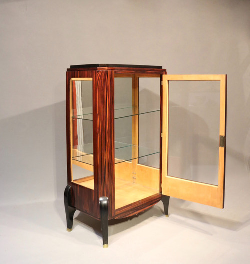 Art Deco Macassar display case attributed to Maurice Jallot