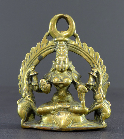 India, 19th Century, Bronze Hanging Altar Dedicated to the Elephant Goddess Lakshmi.