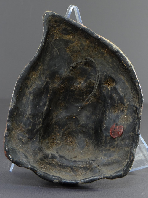 Tibet, First Half 20th Century, Polychrome Boiled Cardboard Mask Depicting Mahakala.