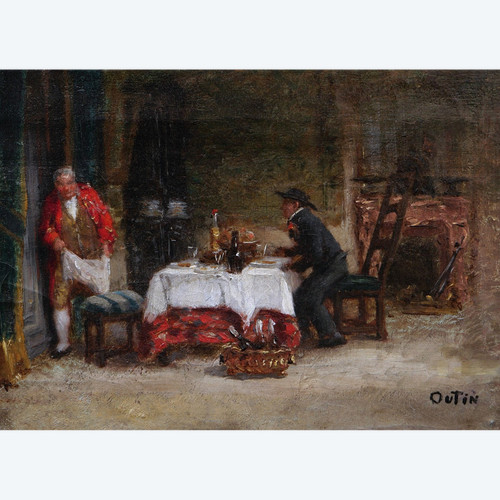 Pierre OUTIN, Lunch scene in Brittany during the reign of Louis XV