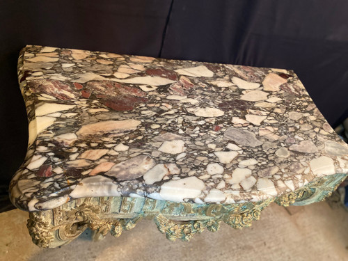 18th century Louis XV transitional console with original marble