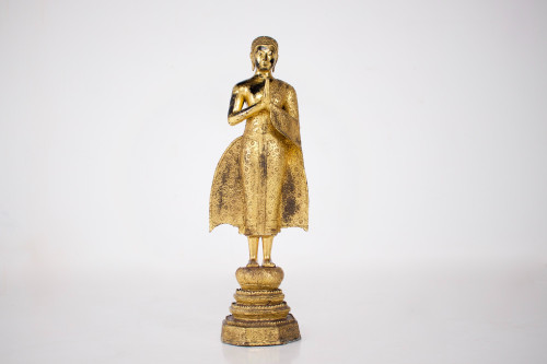 Adorant in gilt bronze, Rattanakosin.