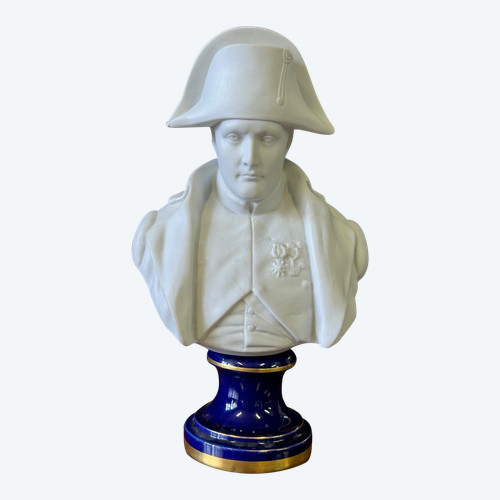 Busto dell'imperatore Napoleone in biscuit di porcellana - Napoleone Bonaparte - Impero