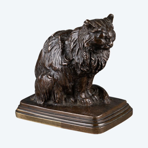 Small Bronze figuring a Cat signed Germain Demay (1819 - 1886)