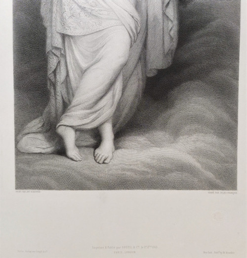 Hebe Ganymeda Goddess Of Youth Etching After Ary Scheffer 19th C Old Print