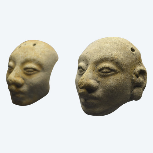 Ecuador, 500 a.C. - 500 d.C., Cultura Jama-Coaque, Coppia di maschere cerimoniali, Ceramica