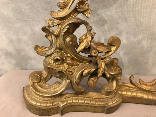 Louis XV style bronze mantel bar from the 19th century