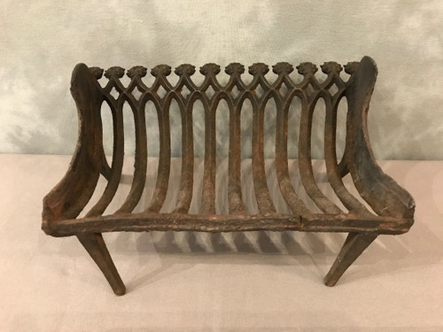 19th century cast iron coal and wood grate