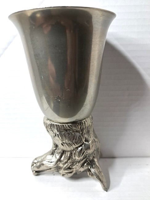 Sculpture Mauro Manetti Italy 1 goblet Renard coupe à glace metal argenté