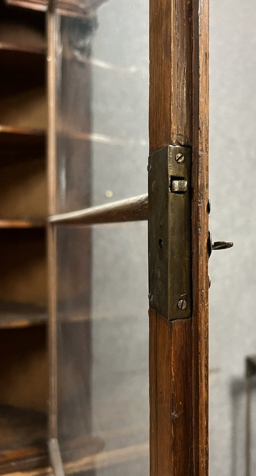 Biedermeier period corner bookcase in mahogany circa 1820