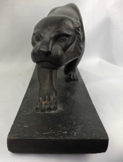 Large Art Deco plaster sculpture "Lioness