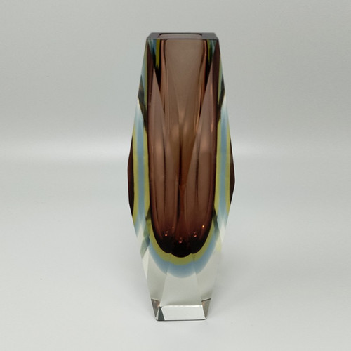 Vase étonnant des années 1960 en verre de Murano par Flavio Poli pour Seguso. Fabriqué en Italie