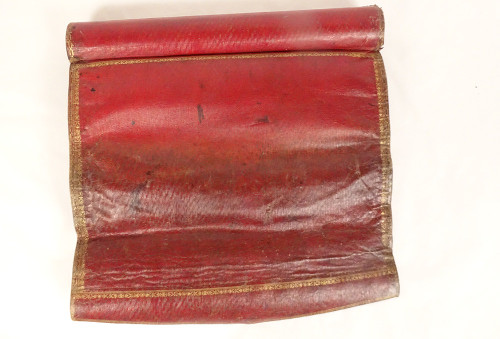 Writing Wallet Countryside Cylindrical Leather Red Morocco Empire 19th