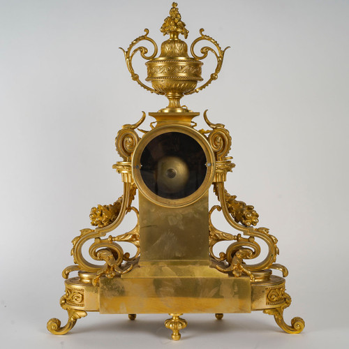 A Louis XVI Style Gilt Bronze Clock, 19th Century