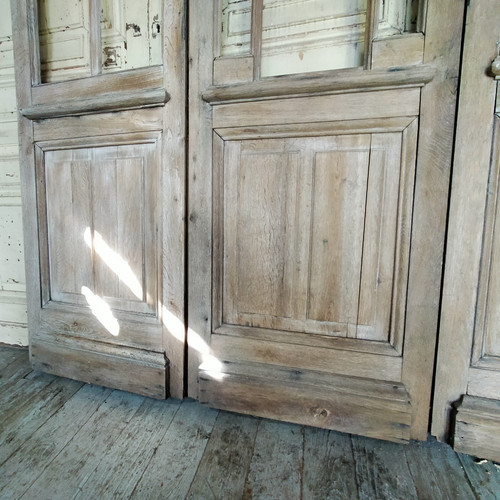 Three Old Glass Doors In Oak Glass Partition Partition