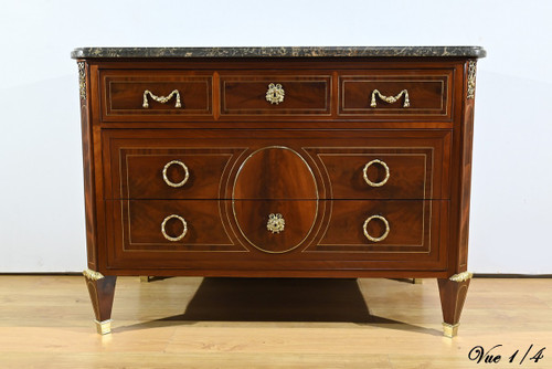 Rare Mahogany Commode, Louis XVI Period – 2nd Part 18th