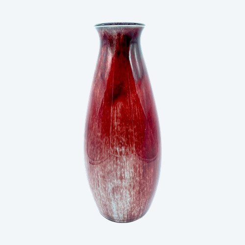 Large red Art Deco vase in Sèvres porcelain 1931