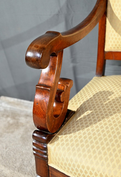 Mahogany Office Armchair, Restoration Period – Early 19th Century