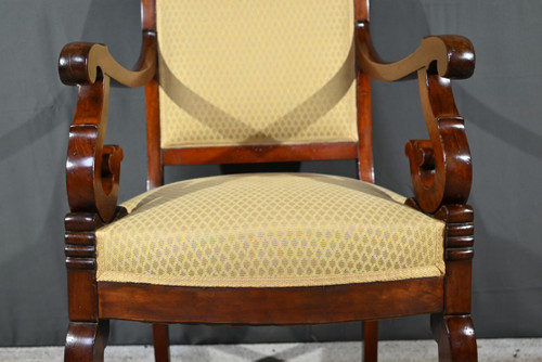 Mahogany Office Armchair, Restoration Period – Early 19th Century