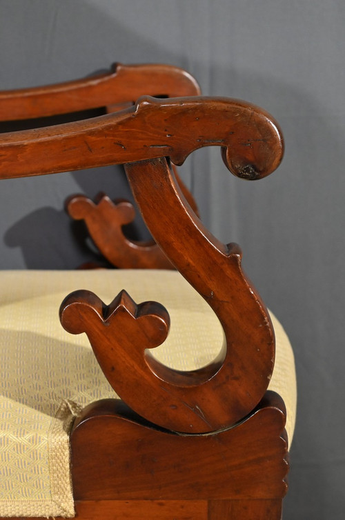 Mahogany Office Armchair, Restoration Period – Early 19th Century