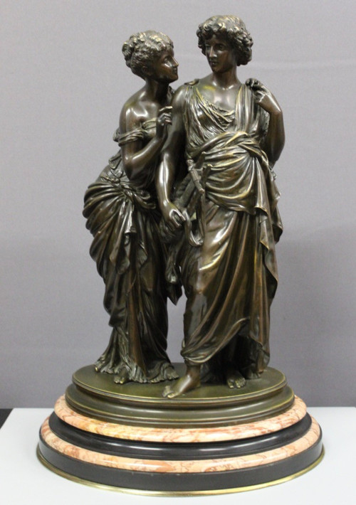 Orfeo ed Euridice in bronzo secondo Hippolyte Moreau, fine del XIX secolo