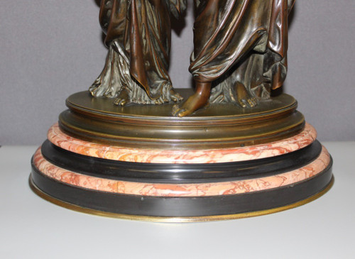 Orfeo ed Euridice in bronzo secondo Hippolyte Moreau, fine del XIX secolo