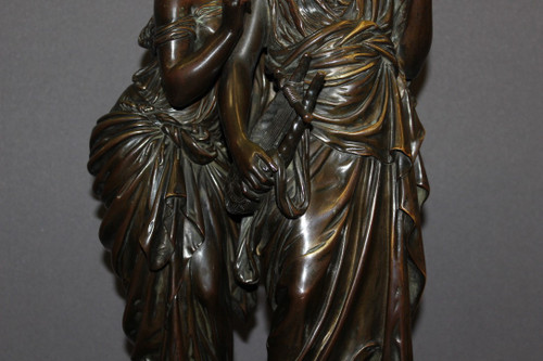 Orfeo ed Euridice in bronzo secondo Hippolyte Moreau, fine del XIX secolo