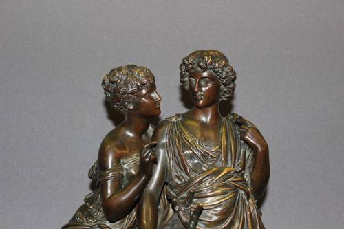 Orfeo ed Euridice in bronzo secondo Hippolyte Moreau, fine del XIX secolo