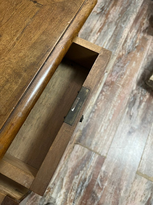 Louis XVI style center flat desk in solid walnut circa 1850