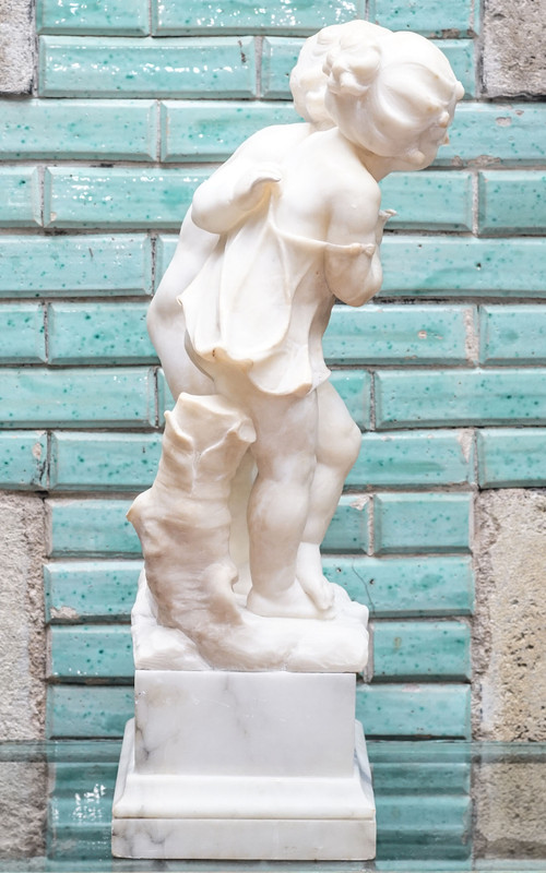 COUPLE CHILDREN alabaster marble