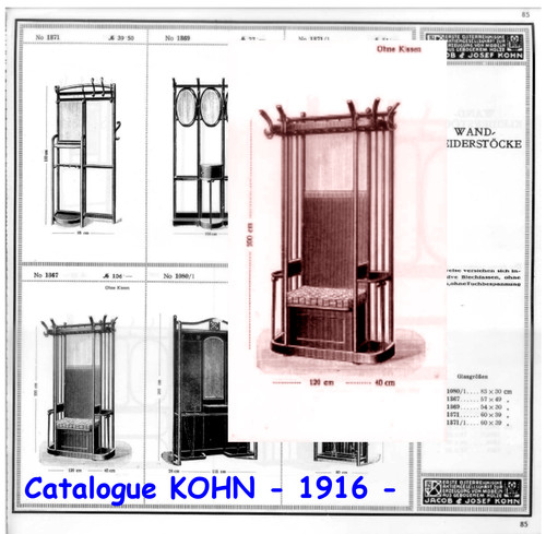 Entrance checkroom, Secession 1916 J. Hoffmann for KOHN, Thonet no.