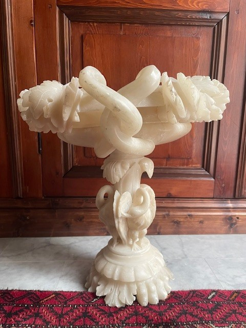 Large alabaster bowl, late 19th century, early 20th century