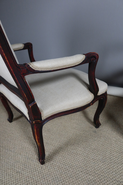 Pair of Louis XV style armchairs