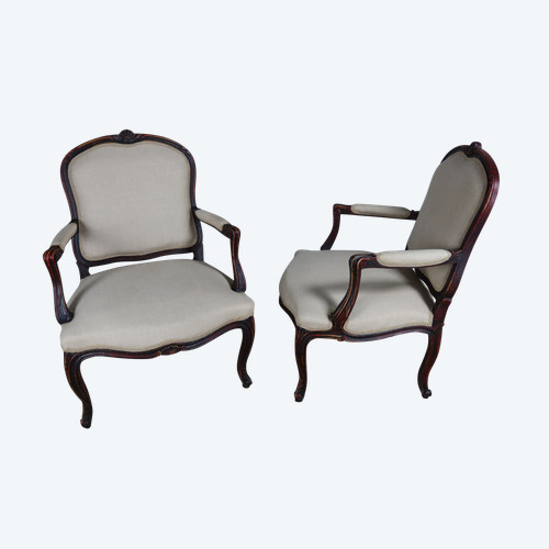 Pair of Louis XV style armchairs