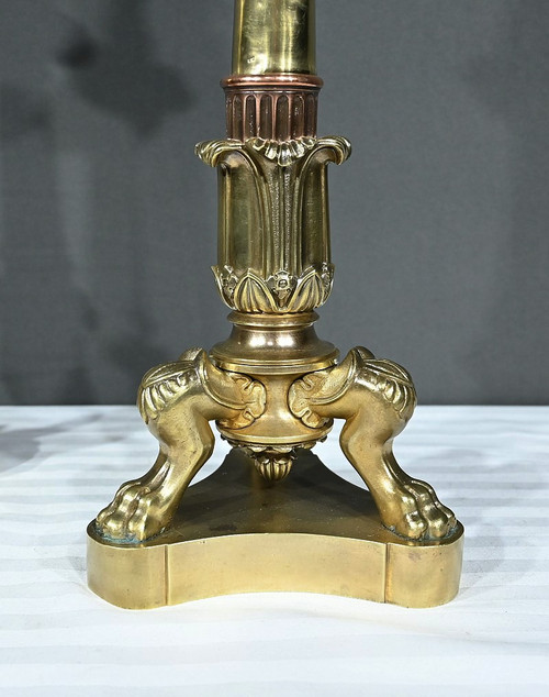 Paar Kerzenhalter aus Bronze, Restaurationszeit - Anfang 19.