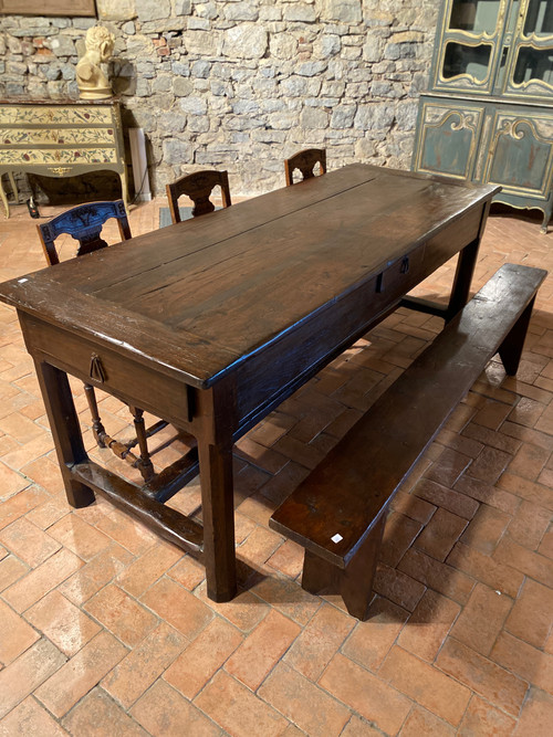 18th century 3-drawer farm table