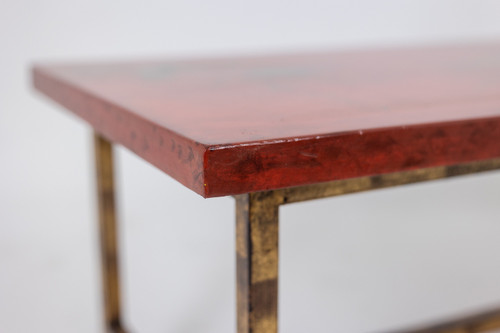 Coffee table in lacquer and gilded iron. 1950s. LS5874250H