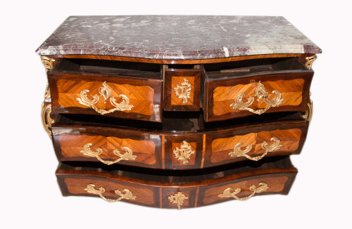 Louis XV period chest of drawers Stamped L. Boudin