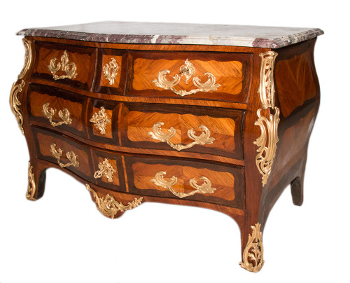 Louis XV period chest of drawers Stamped L. Boudin