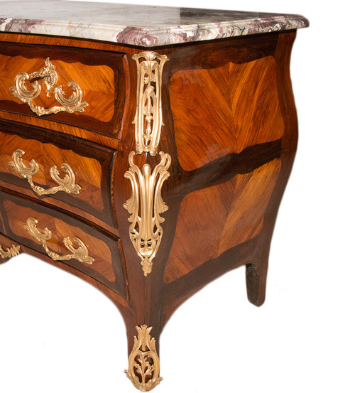 Louis XV period chest of drawers Stamped L. Boudin