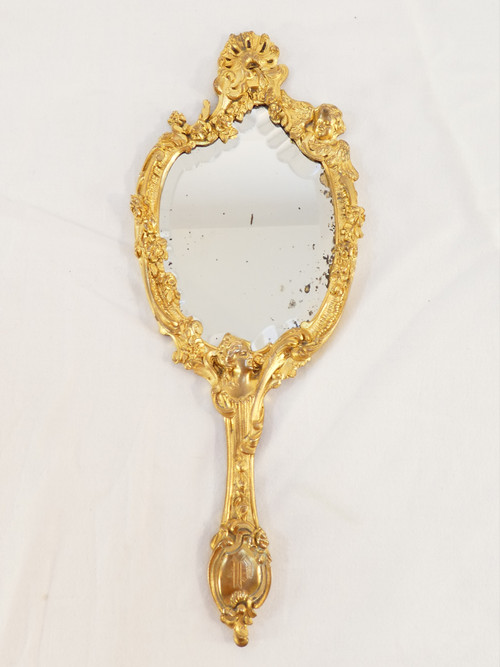 Gilded Bronze Face a Main Miroir late 19th century