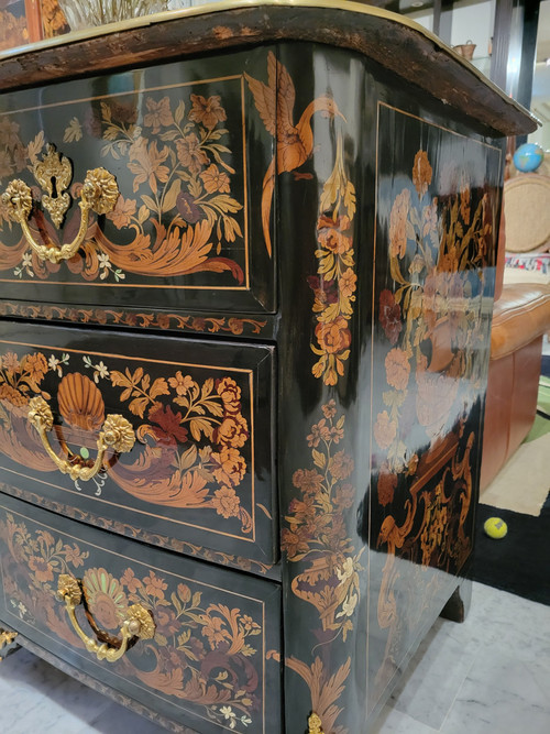 Louis XIV period "Jasmine" chest of drawers attributed to PIERRE GOLE