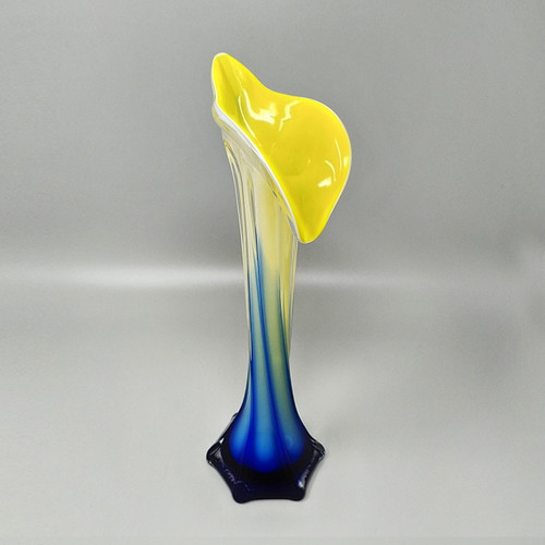 1960 Stupefacente vaso "Calla Lily" di Jack in the Pulpit in vetro di Murano.