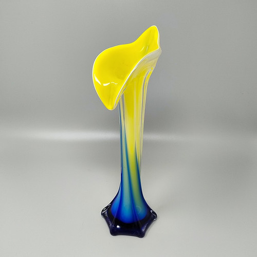 1960 Stupefacente vaso "Calla Lily" di Jack in the Pulpit in vetro di Murano.